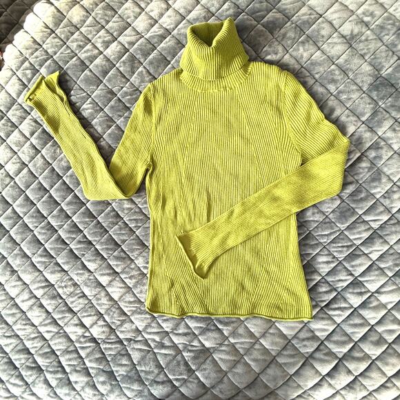 Maeve Anthropologie Parker ribbed turtle neck sweater green size small - Picture 2 of 8